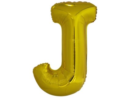 balonek zlaty foliovy pismeno J 86 cm