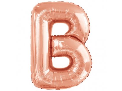 balonek foliovy pismeno B ruzovozlate 86 cm
