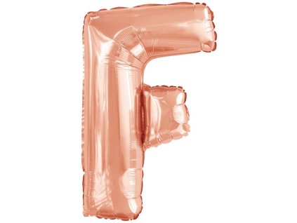 balonek foliovy pismeno F ruzovozlate 86 cm