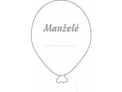 1765 svatebni balonky manzele s popisem sedy potisk
