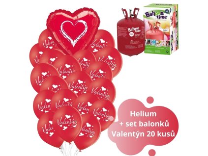 helium set balonku valentyn 20 ks
