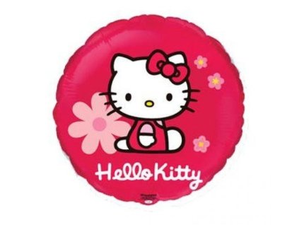 Fóliový balónek Hello Kitty červený kruh 45 cm