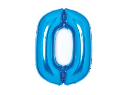 Balónek číslo 0 modré 66 cm