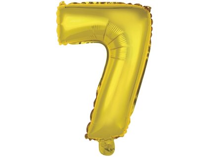 Balónek fóliový narozeniny číslo 7 zlatý 35 cm