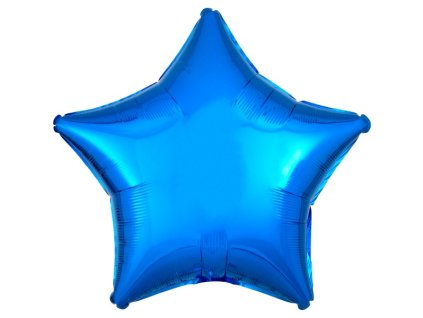 Balónek fóliový hvězda modrá metalická 48 cm
