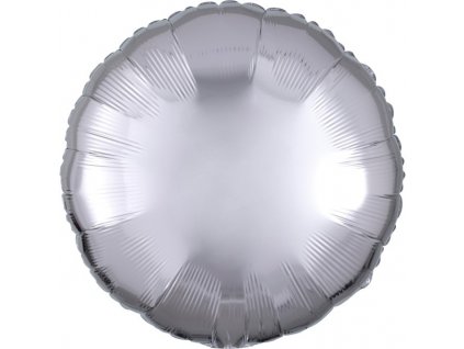Balónek fóliový kruh stříbrný metalický