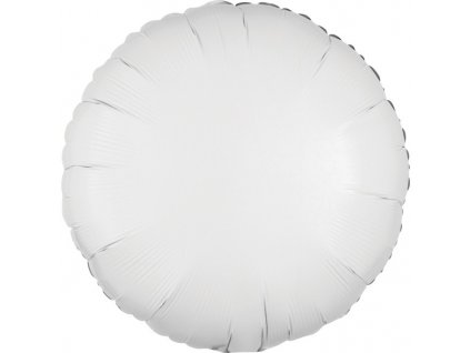 Balónek fóliový kruh bílý metalický 43 cm