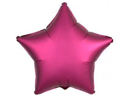 Balónek fóliový hvězda tmavě růžová 43 cm