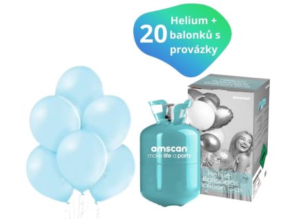 helium sada svetle modre balonky 20 ks