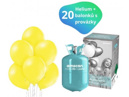 helium sada zlute balonky 30 ks