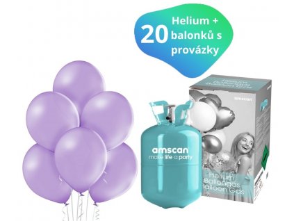 helium sada svetle fialova 20 ks