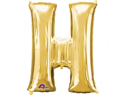 2281 pismeno h zlaty foliovy balonek 33 cm x 25 cm amscan