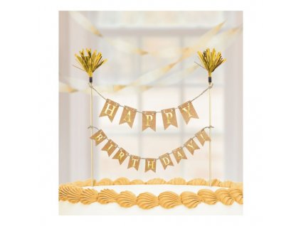 dekorace na dort zlate narozeniny