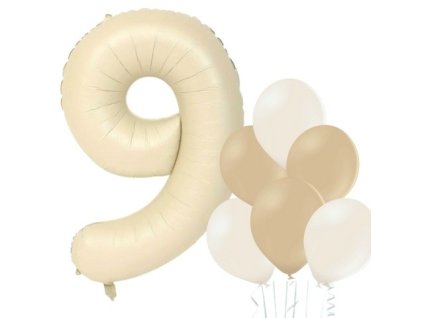 balonek cislo 9 kremove balonky mix