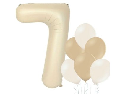 balonek cislo 7 kremove balonky mix