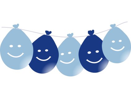 2461 balonky smajlik visici led svitici 5ks mix modre