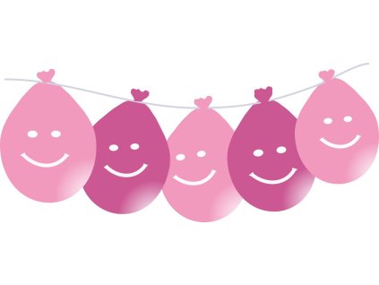 2464 balonky smajlik visici led svitici 5ks mix ruzove