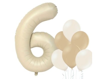 balonek cislo 6 kremove balonky mix