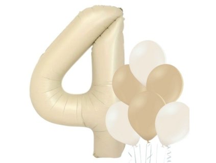 balonek cislo 4 kremove balonky mix