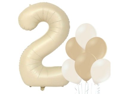 balonek cislo 2 kremove balonky mix