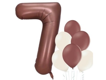 balonek cislo 7 hnedy balonky mix