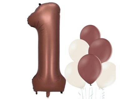 balonek cislo 1 hnedy balonky mix