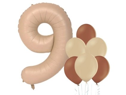 balonek cislo 9 cappuccino mix barev balonku