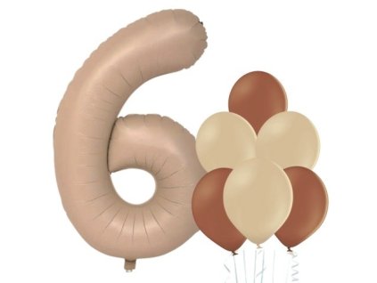 balonek cislo 6 cappuccino mix barev balonku
