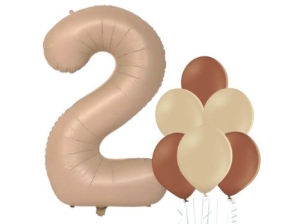 balonek cislo 2 cappuccino mix barev balonku