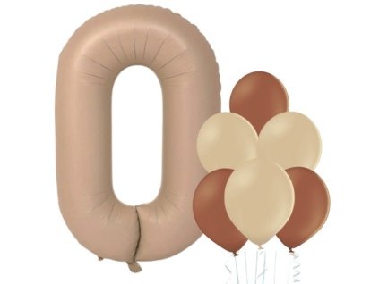 balonek cislo 0 cappuccino mix barev balonku