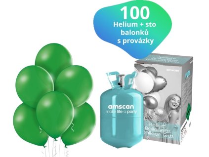 helium 100 zelene balonky