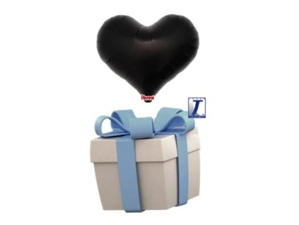 2 balonkovy box srdce cerne 1 kus