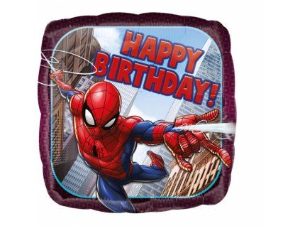 3985 spiderman foliovy balonek stastne narozeniny 43 cm amscan