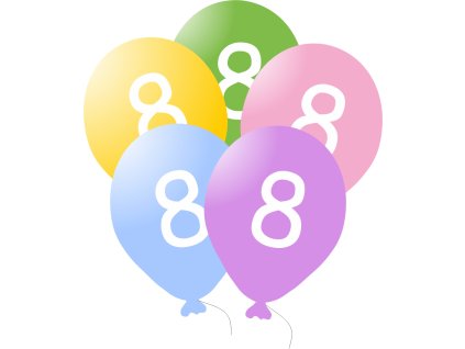 445 balonky narozeniny 5ks s cislem 8 pro deti balonky cz