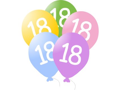 454 balonky narozeniny 5ks s cislem 18 balonky cz