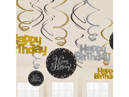 4624 zavesne dekorace happy birthday 12 ks amscan