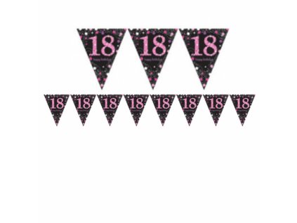 4639 vlajka 18 narozeniny pink 4 m amscan