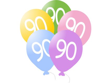 496 balonky narozeniny 5ks s cislem 90 balonky cz