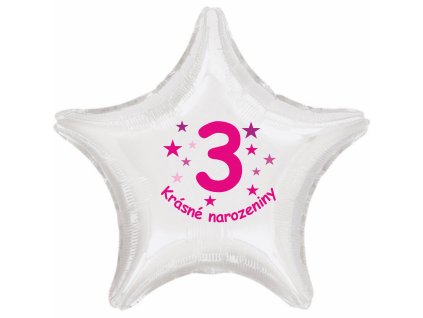 5005 krasne 3 narozeniny foliovy balonek hvezda pro holky balonky cz