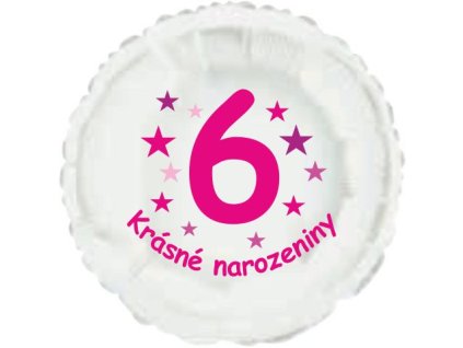 5035 krasne 6 narozeniny foliovy balonek kruh pro holky balonky cz