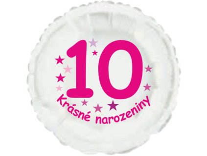 5074 krasne 10 narozeniny foliovy balonek kruh pro holky balonky cz