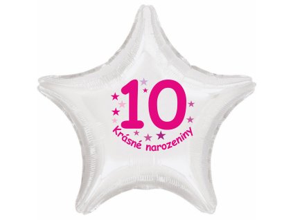 5080 krasne 10 narozeniny foliovy balonek hvezda pro holky balonky cz
