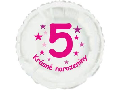 5086 krasne 5 narozeniny foliovy balonek kruh pro holky balonky cz