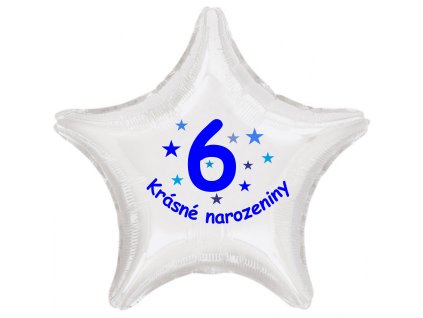 5092 krasne 6 narozeniny foliovy balonek hvezda pro kluky balonky cz
