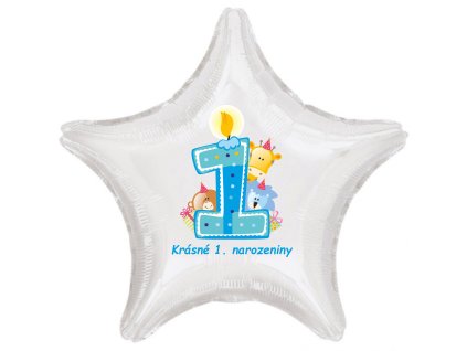 5197 krasne 1 narozeniny foliovy balonek hvezda pro kluky balonky cz