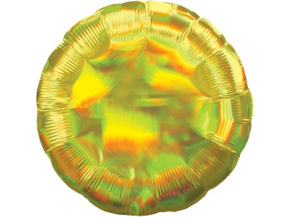 5488 balonek kruh holograficky zluty amscan