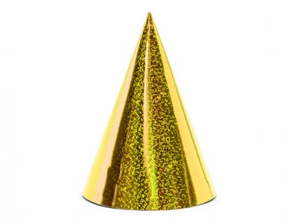 7105 cepicky zlate holograficke 6 ks 17 cm partydeco