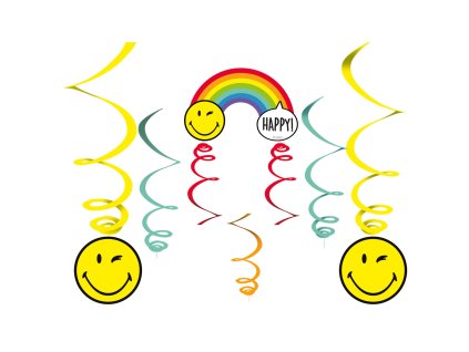 7693 smiley world zavesne dekorace 6 ks 130 cm amscan