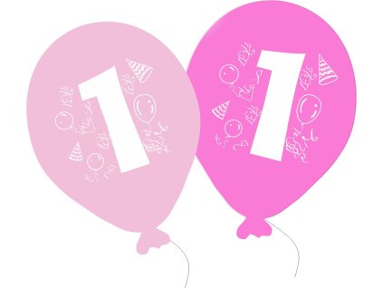 874 balonky narozeniny 5ks s cislem 1 pro holky balonky cz