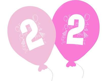 880 balonky narozeniny 5ks s cislem 2 pro holky balonky cz